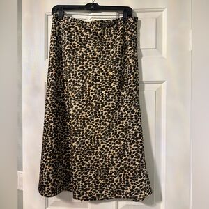 J. Crew Leopard Print A-Line Skirt in Black and Tan